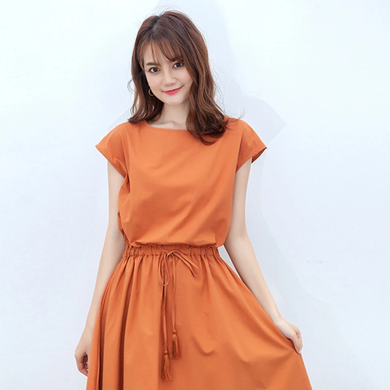 Summer New Style Can Be Waist Loose Cotton And Linen Dress Fashion Women Short Sleeve Solid Color Casual Hedging Women's Dresses
Summer New Style Can Be Waist Loose Cotton And Linen Dress Fashion Women Short Sleeve Solid Color Casual Hedging Women's Dresses