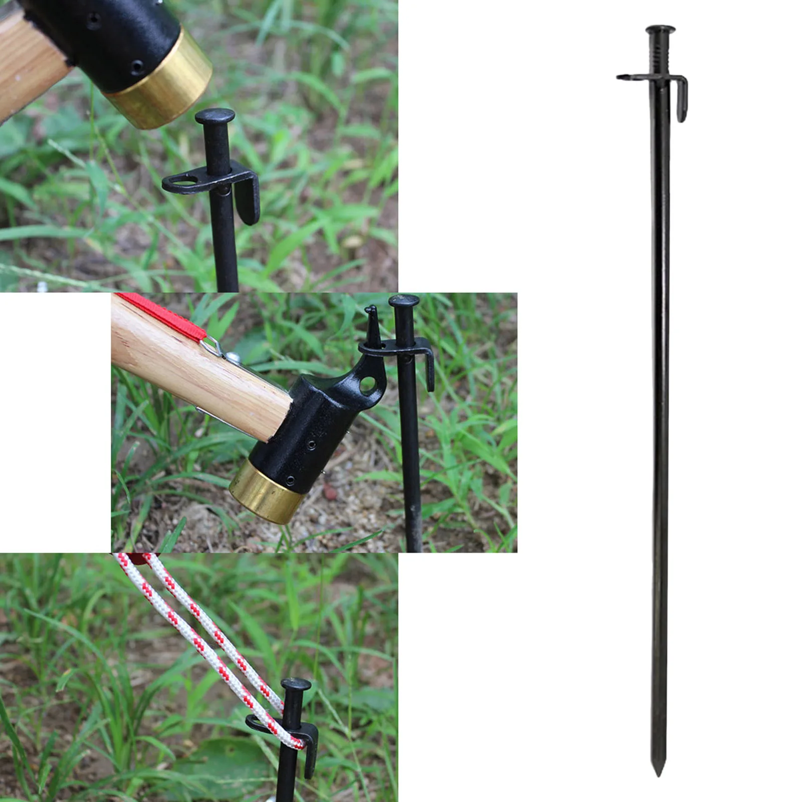 

Heavy Duty Tent Stake Carbon Steel Hiking Camping Mallet Inflexible Tent Pegs Backpacking 5-8 Person Tents Canopy Ground Nail