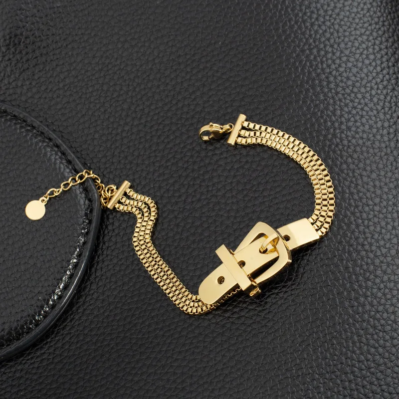 Minar Trendy Stainless Steel Belt Strap Gold Bangle Women Jewelry Gift Punk Multi Layered Charm Bangle Bracelets Accessories
Minar Trendy Stainless Steel Belt Strap Gold Bangle Women Jewelry Gift Punk Multi Layered Charm Bangle Bracelets Accessories