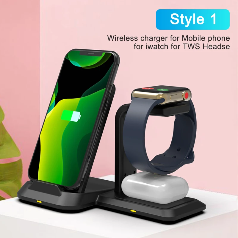 3 in 1 Wireless Charger Stand 10W Fast Charge for iPhone 12 11 X XS 8 iWatch 5 4 3 for AirPods Pro Wireless Charger Dock Station
3 in 1 Wireless Charger Stand 10W Fast Charge for iPhone 12 11 X XS 8 iWatch 5 4 3 for AirPods Pro Wireless Charger Dock Station
