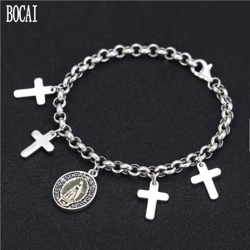 2019 new 100% S925 sterling silver bracelet female Virgin Mary bracelet Thai silver pearl bracelet woman's silver bracelet
2019 new 100% S925 sterling silver bracelet female Virgin Mary bracelet Thai silver pearl bracelet woman's silver bracelet