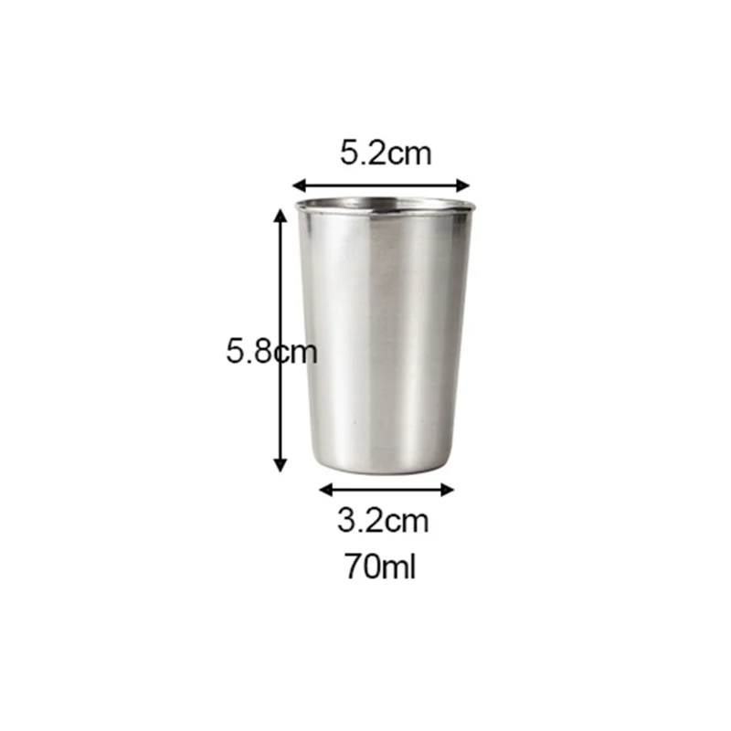 

30ml/70ml/180ml Stainless Steel Metal Beer Cup Wine Cups Coffee Tumbler Tea Milk Mugs Cola Milkshake Cup Kitchen Accessories