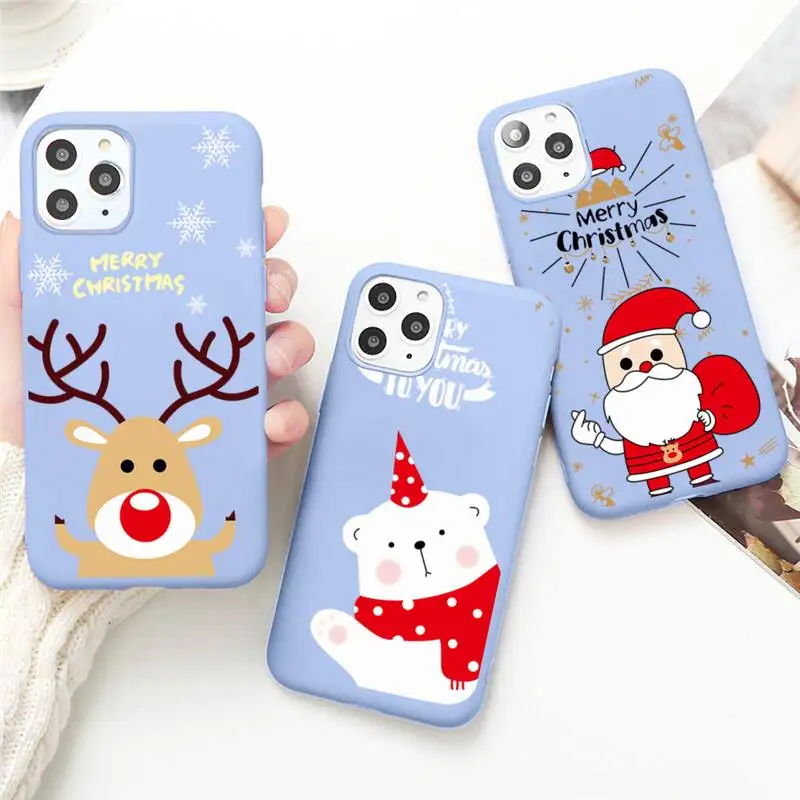 Christmas Cartoon Deer Phone Case for iPhone 13 12 mini 11 Pro Max X XR XS 8 7 6s Plus Candy purple Silicone cover
Christmas Cartoon Deer Phone Case for iPhone 13 12 mini 11 Pro Max X XR XS 8 7 6s Plus Candy purple Silicone cover