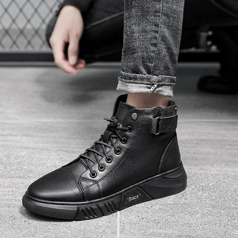 Men Short Boots Warm Cotton Shoes Plus Velvet Men Leather Boots Flatheel Sports Men Boots Round Solid Color Casual Side Zipper
Men Short Boots Warm Cotton Shoes Plus Velvet Men Leather Boots Flatheel Sports Men Boots Round Solid Color Casual Side Zipper