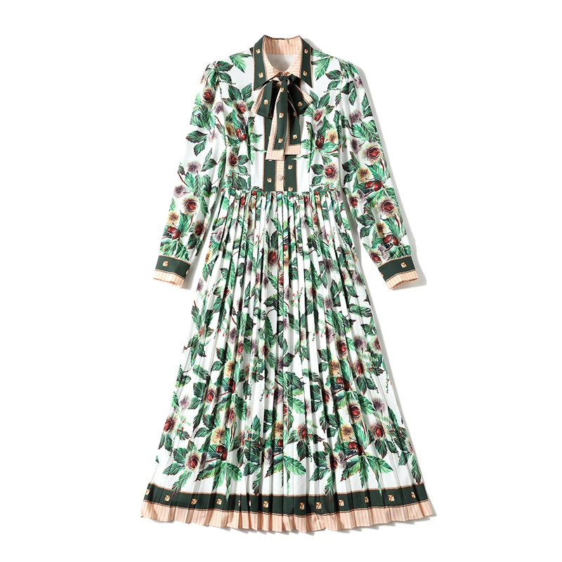 2021 Spring Runway Fashion Women Print Dress Long Sleeve Clothes Elegant Turn Down Collar Festa Midi Pleated Casual Vestidos
2021 Spring Runway Fashion Women Print Dress Long Sleeve Clothes Elegant Turn Down Collar Festa Midi Pleated Casual Vestidos