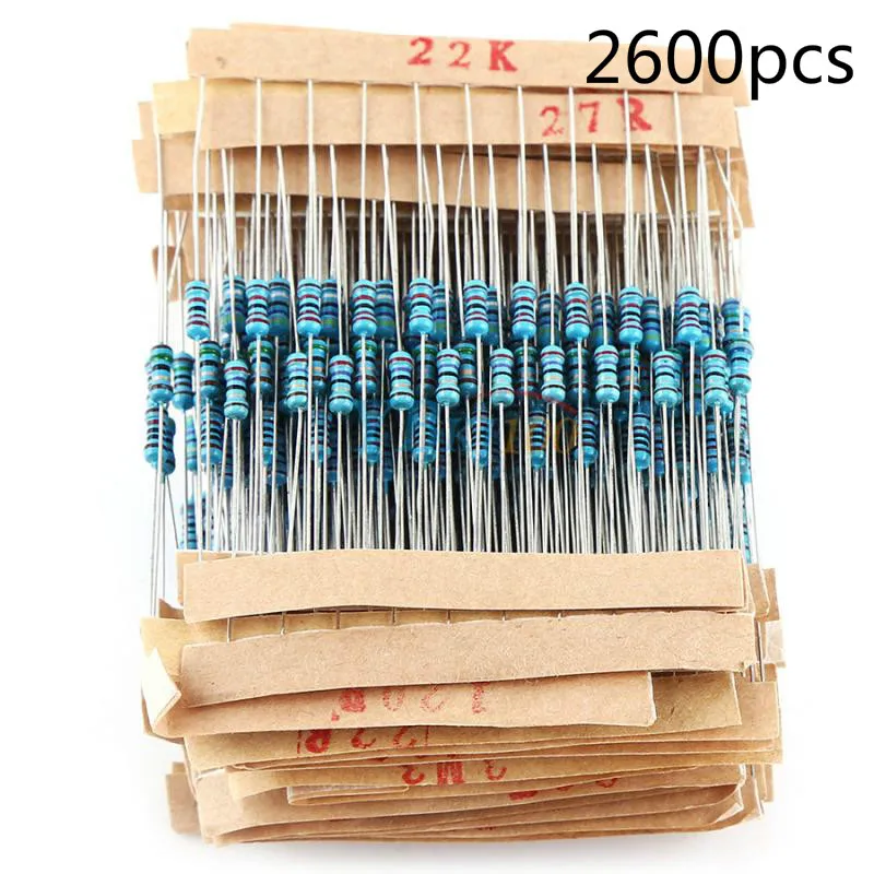 2600pcs/lot 130 Values 1/4W 0.25W 1% Metal Film Resistors Assorted Pack Kit Set Lot Resistors Assortment Kits Fixed resistor
2600pcs/lot 130 Values 1/4W 0.25W 1% Metal Film Resistors Assorted Pack Kit Set Lot Resistors Assortment Kits Fixed resistor