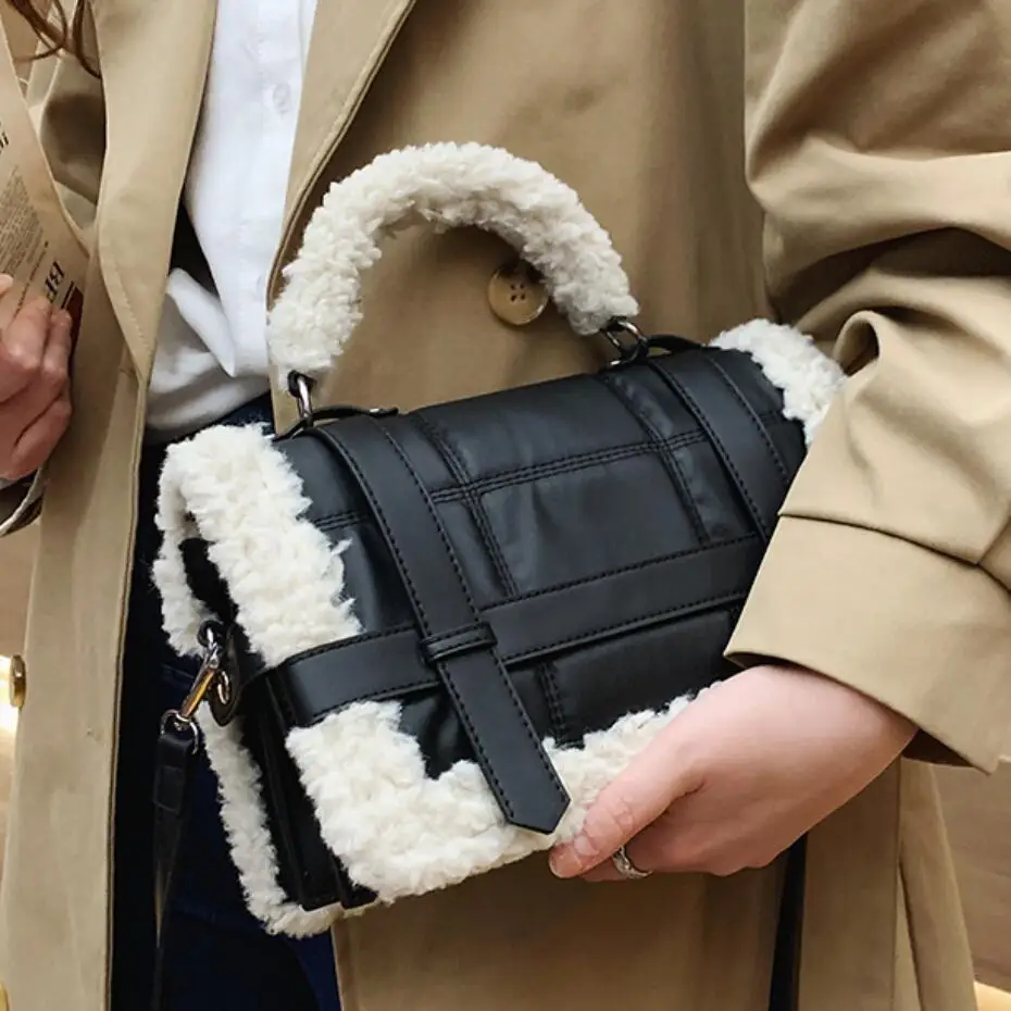 Fashion Plush Tote Women's Handbag Casual Lambswool Pu Leather Shoulder Messenger Bags for Women 2021 Women's Designer Bag Purse
Fashion Plush Tote Women's Handbag Casual Lambswool Pu Leather Shoulder Messenger Bags for Women 2021 Women's Designer Bag Purse