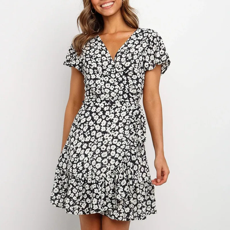 Fashion Casual Print Women Dress Summer Elegant V-neck Ruffles Dress 2020 Irregular Women Dress
Fashion Casual Print Women Dress Summer Elegant V-neck Ruffles Dress 2020 Irregular Women Dress
