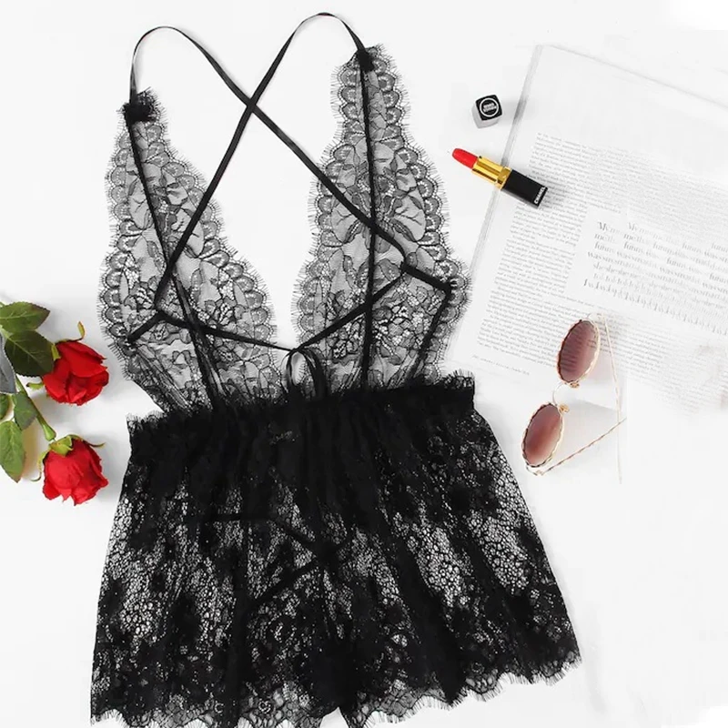 Sexy Women Bodysuit Deep V-Neck Lace Underwear Sexy Lingerie See Through Lace Teddies Porno Erotic Lenceria Sensual Mujer Body
Sexy Women Bodysuit Deep V-Neck Lace Underwear Sexy Lingerie See Through Lace Teddies Porno Erotic Lenceria Sensual Mujer Body