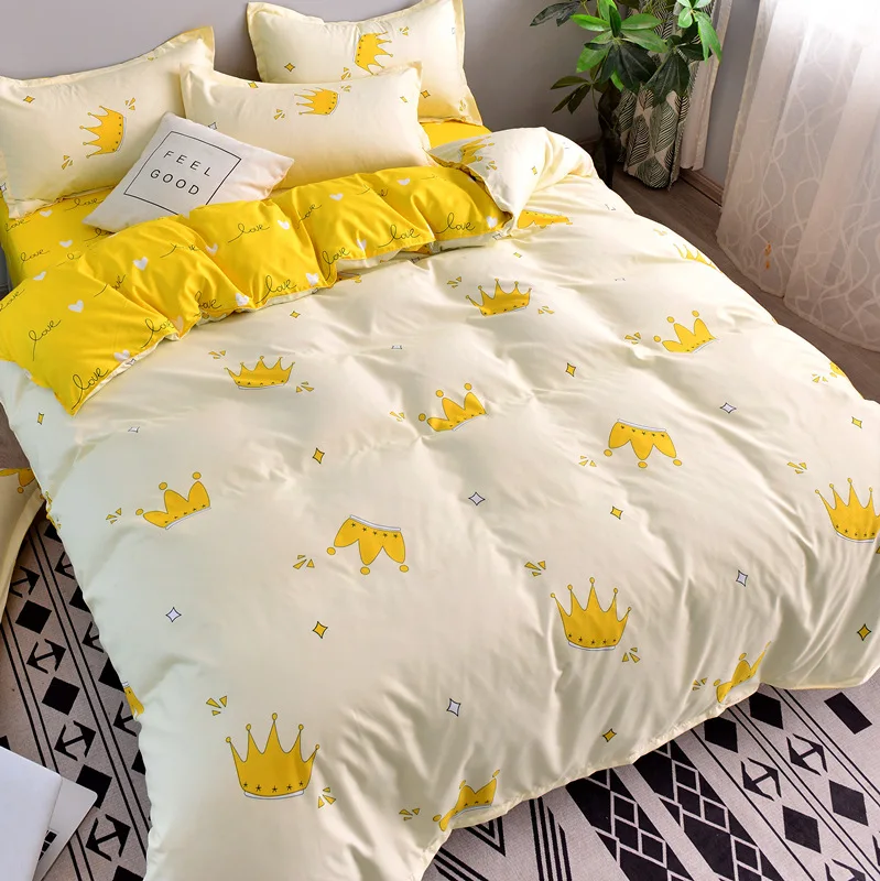 New bedding four piece bed sheet quilt cover polyester material skin friendly comfort
New bedding four piece bed sheet quilt cover polyester material skin friendly comfort