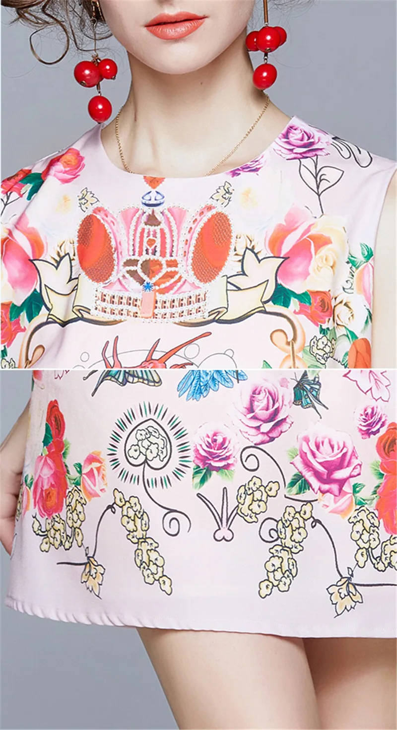 2021 Summer New Fashion Runway Dress Women's Sleeveless Tank Gorgeous Floral Printed Mini Short Dress vestido robe femme
2021 Summer New Fashion Runway Dress Women's Sleeveless Tank Gorgeous Floral Printed Mini Short Dress vestido robe femme