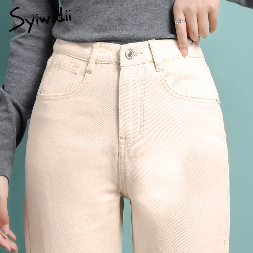 Женские джинсы с высокой талией syiwidii винтажная уличная одежда джинсовые штаны