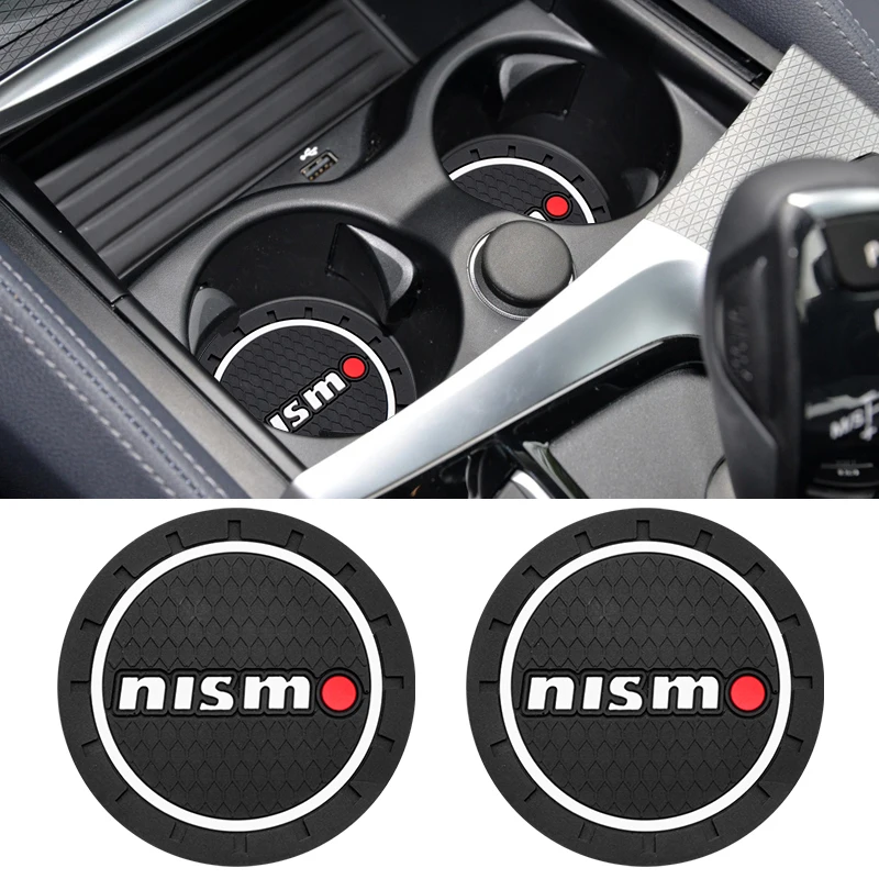 

1/2PCS Car Coaster Slot Non-Slip Pad Water Cup Holder Mat Accessories For Nissan Nismo Tiida Teana Skyline Juke X-trail Almera