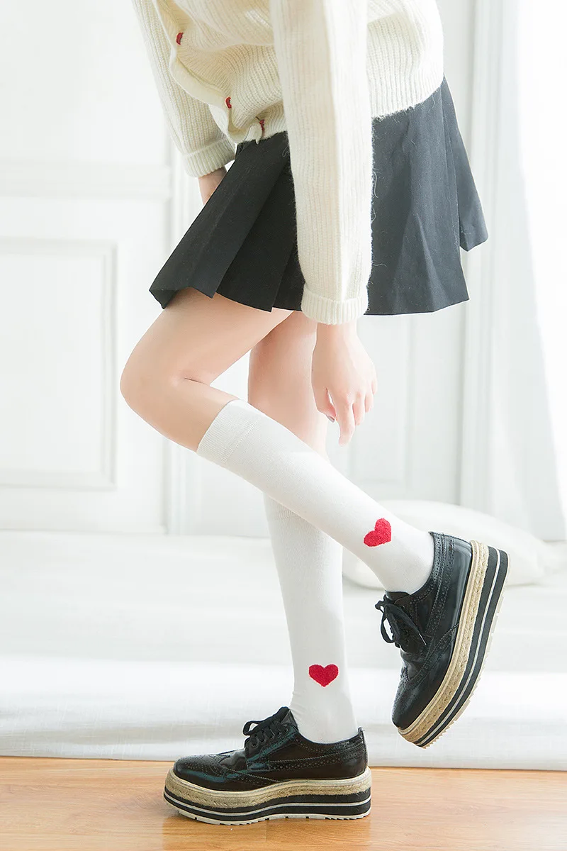1 пара осень-зима длинный носки без пятки в духе Колледжа Женские для девочек