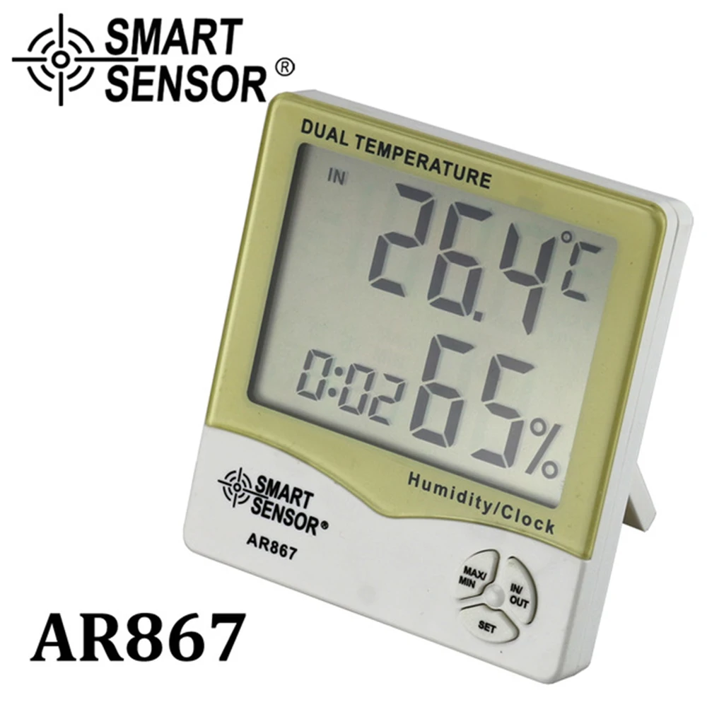 Smart Sensor AR867 LCD Digital Hygrometer Thermometer Indoor Outdoor Tester Weather Station with Calendar & Clock Alarm
Smart Sensor AR867 LCD Digital Hygrometer Thermometer Indoor Outdoor Tester Weather Station with Calendar & Clock Alarm