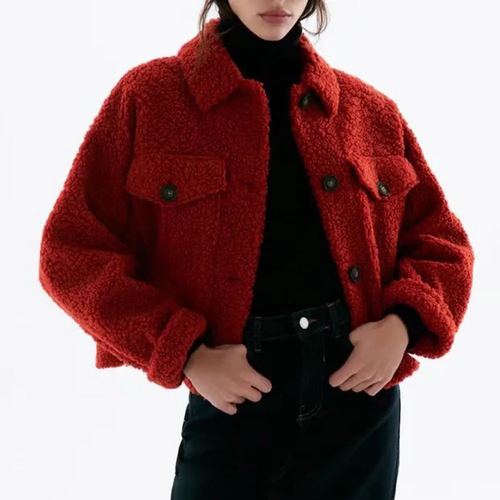 Женская осенне-зимняя однотонная куртка Za из овечьей шерсти, модная универсальная Повседневная Женская блузка с карманами, шикарное пальто...
Женская осенне-зимняя однотонная куртка Za из овечьей шерсти, модная универсальная Повседневная Женская блузка с карманами, шикарное пальто...