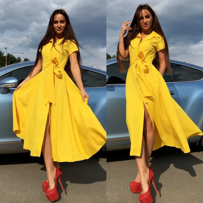 summer short sleeve solid slash empire a-line new dresses elegant office lady turn-down collar mid-calf female dresses
summer short sleeve solid slash empire a-line new dresses elegant office lady turn-down collar mid-calf female dresses