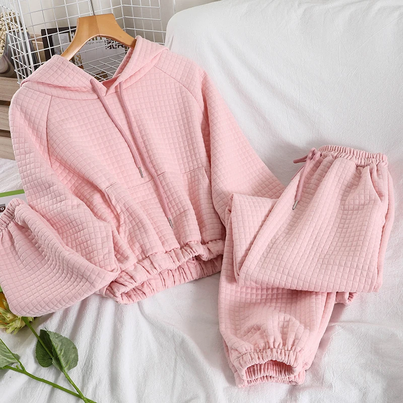 Casual Hooded 2 Piece Tracksuits Korean Style Pullover Sweatshirts Loose Pants Suits Female Jogging Sports Outfits Matching Set
Casual Hooded 2 Piece Tracksuits Korean Style Pullover Sweatshirts Loose Pants Suits Female Jogging Sports Outfits Matching Set