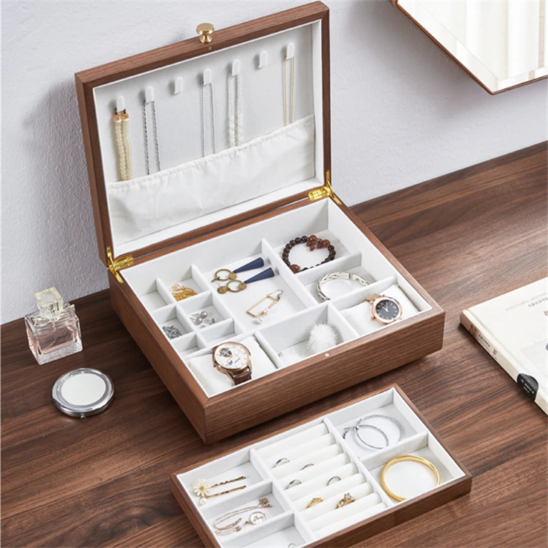 Black Walnut Wooden Storage Box Exquisite Jewelry Necklace Earrings Ring Portable Jewelry Box
Black Walnut Wooden Storage Box Exquisite Jewelry Necklace Earrings Ring Portable Jewelry Box