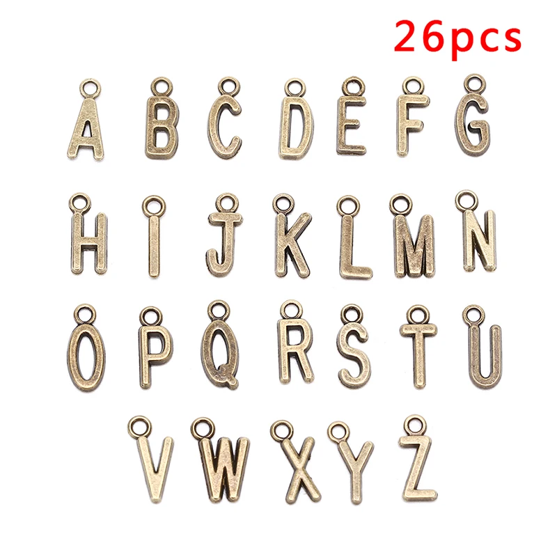 26Pcs DIY Jewelry Findings Gold Bronze Silver Letter A To Z Alphabet Shape Bead Charms For Charm Bracelets Silver Jewelry Making
26Pcs DIY Jewelry Findings Gold Bronze Silver Letter A To Z Alphabet Shape Bead Charms For Charm Bracelets Silver Jewelry Making