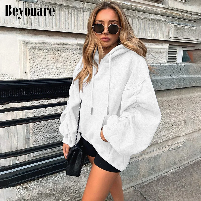 Женская толстовка с капюшоном Beyouare, однотонная хлопковая толстовка с пышными рукавами и большими карманами, Повседневная Уличная одежда в ...
Женская толстовка с капюшоном Beyouare, однотонная хлопковая толстовка с пышными рукавами и большими карманами, Повседневная Уличная одежда в ...