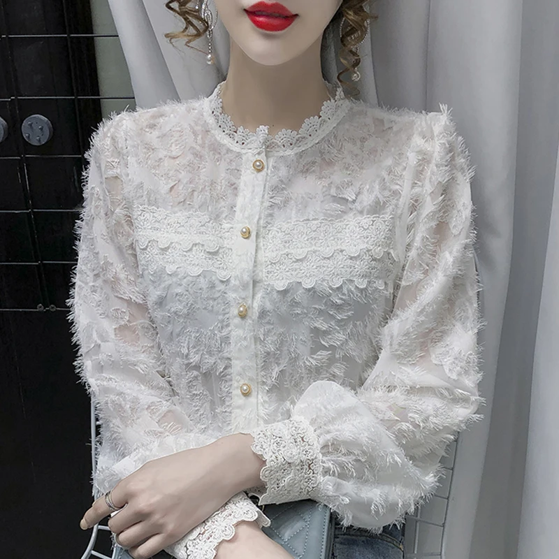 Long Sleeve White Blouse Women Tops Blouse Women Blusas Mujer De Moda 2021 Ruffles O-Neck Lace Blouse Shirt Women Blouses E246
Long Sleeve White Blouse Women Tops Blouse Women Blusas Mujer De Moda 2021 Ruffles O-Neck Lace Blouse Shirt Women Blouses E246