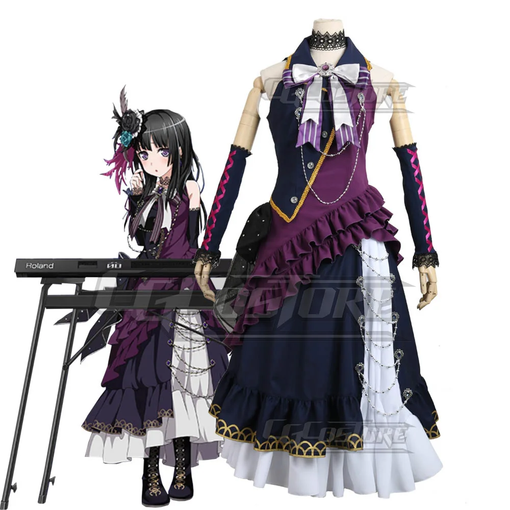 Bang Dream! Shirokane Rinko Косплей Костюм Аниме платья Рождество Хэллоуин Бесплатная