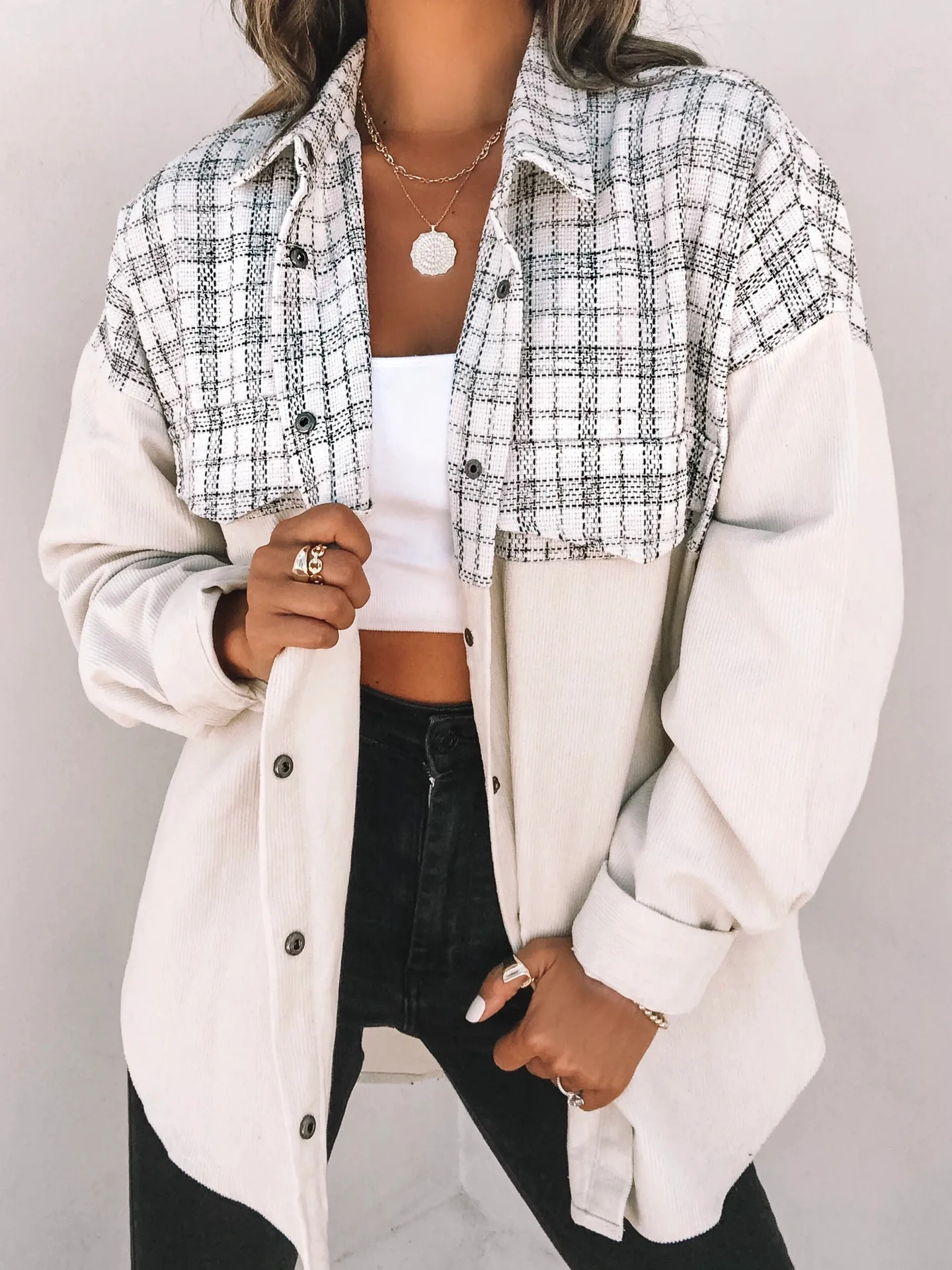 Women's Plaid Patchwork Shirt Coat Autumn Casual Single Breasted Mid-length Coats Winter Female Long Sleeve 2021 Work Overcoat
Women's Plaid Patchwork Shirt Coat Autumn Casual Single Breasted Mid-length Coats Winter Female Long Sleeve 2021 Work Overcoat