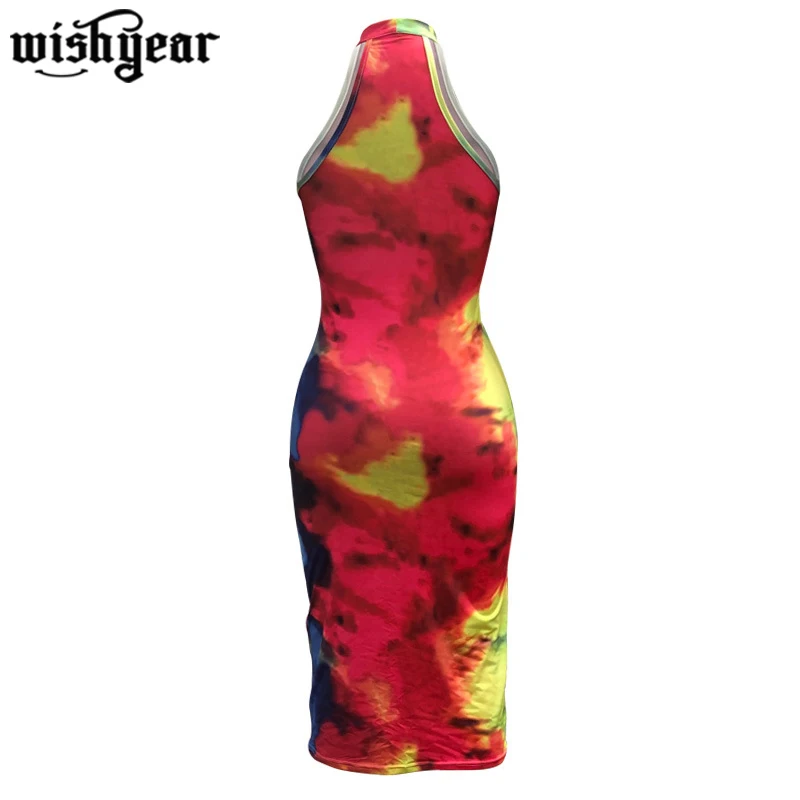 Colorful Tie Dye Printed Sheath Dress Women Sleeveless Sexy Party Dress Halter Night Club Street Bandage Dresses Vestidos
Colorful Tie Dye Printed Sheath Dress Women Sleeveless Sexy Party Dress Halter Night Club Street Bandage Dresses Vestidos