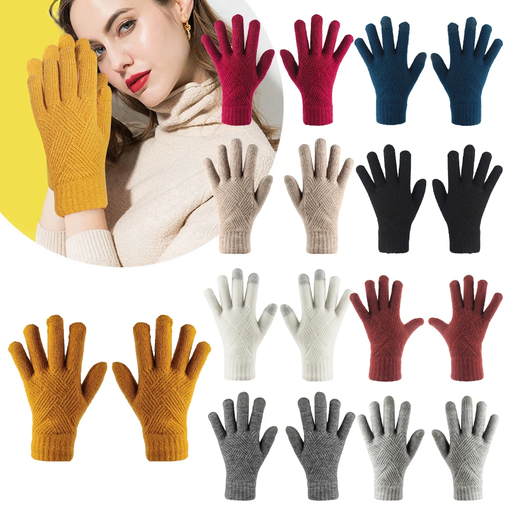 Gloves Female Winter Warm Knitted Full Finger Men Solid Woolen Touch Screen Mittens Women Thick Warm Cycling Driving Gloves
Gloves Female Winter Warm Knitted Full Finger Men Solid Woolen Touch Screen Mittens Women Thick Warm Cycling Driving Gloves