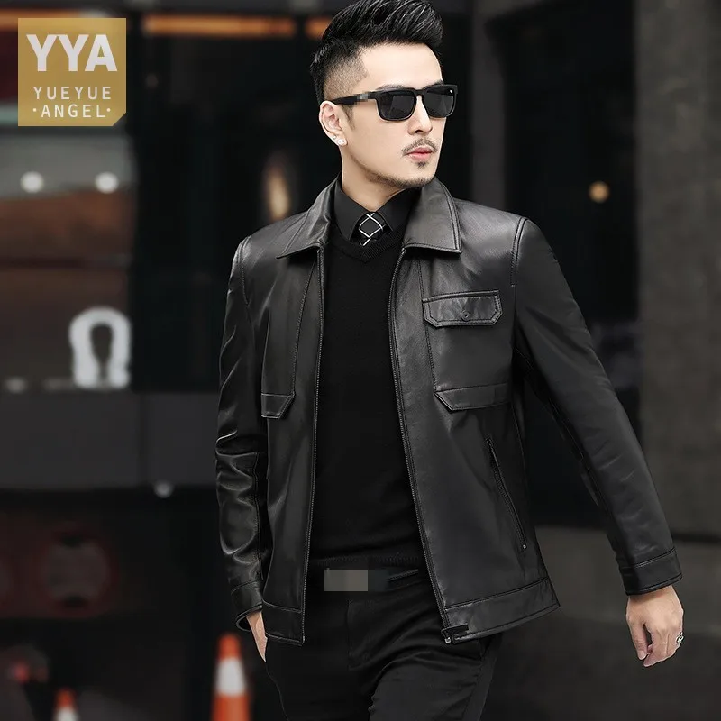 New High Quality 100% Real Sheepskin Business Casual Jacket Men Autumn Outerwear Slim Fit Lapel Genuine Leather Biker Short Coat
New High Quality 100% Real Sheepskin Business Casual Jacket Men Autumn Outerwear Slim Fit Lapel Genuine Leather Biker Short Coat