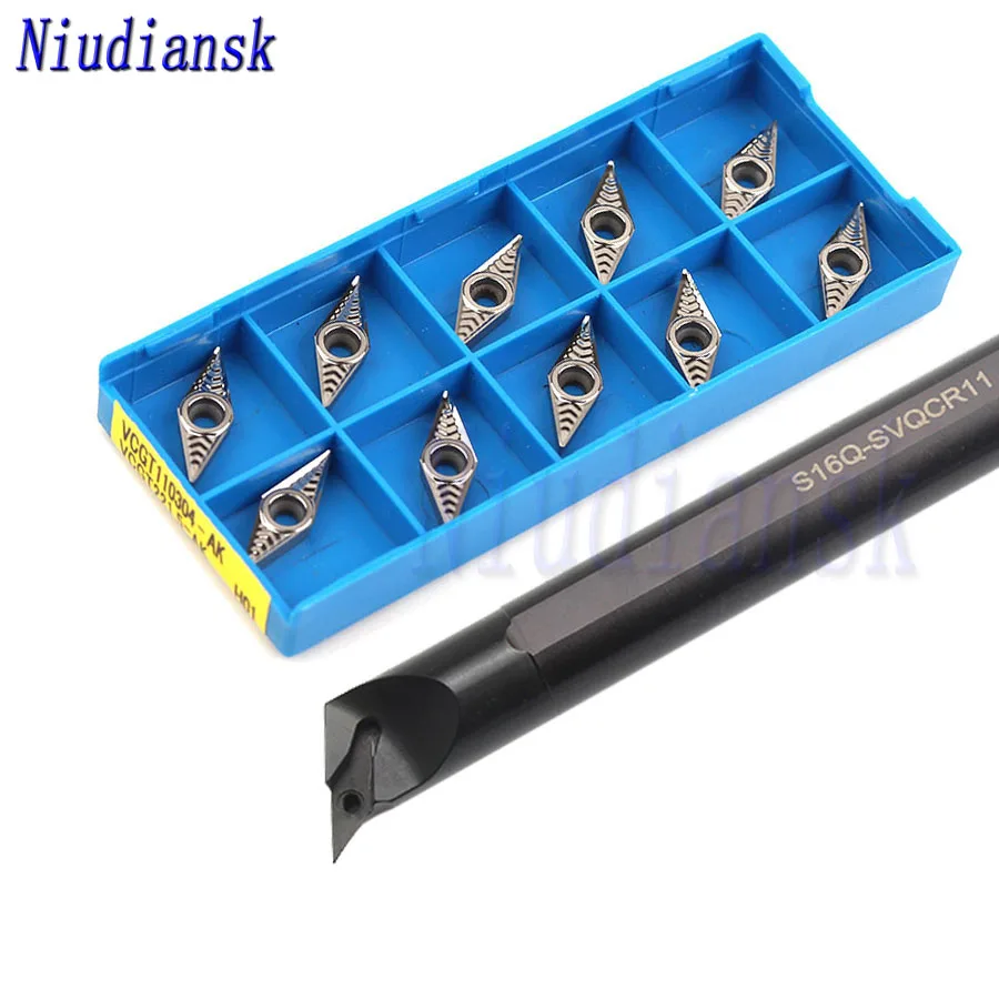 1pc S16Q-SVQCR11 Arbor S20R-SVQCR11 Inner Hole Turning Tool Holder CNC Lathe Tools 10pcs VCGT1103 Carbide Inserts Lathe Tool Set
1pc S16Q-SVQCR11 Arbor S20R-SVQCR11 Inner Hole Turning Tool Holder CNC Lathe Tools 10pcs VCGT1103 Carbide Inserts Lathe Tool Set