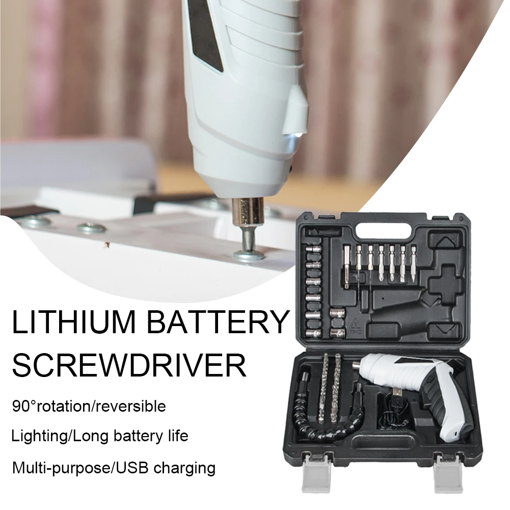 47pcs Mini Electric Screwdriver Set 3.6v USB Wireless Rechargeable Wood Drilling Screwdriver for Home Installation
47pcs Mini Electric Screwdriver Set 3.6v USB Wireless Rechargeable Wood Drilling Screwdriver for Home Installation