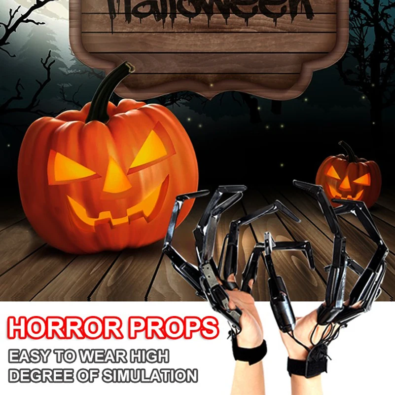 Creative Halloween Articulated Fingers Finger extension and bending Party Cosplay Costume Props Horror Ghost Claw Gloves black
Creative Halloween Articulated Fingers Finger extension and bending Party Cosplay Costume Props Horror Ghost Claw Gloves black