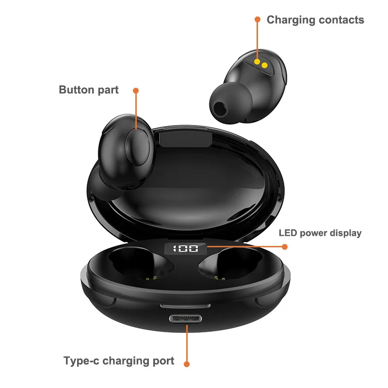 TWS Wireless Headphone Charging Box With Microphone Bluetooth Earphones 5.0 Mini 9D Sports Waterproof Stereo Earbuds Headsets 
TWS Wireless Headphone Charging Box With Microphone Bluetooth Earphones 5.0 Mini 9D Sports Waterproof Stereo Earbuds Headsets