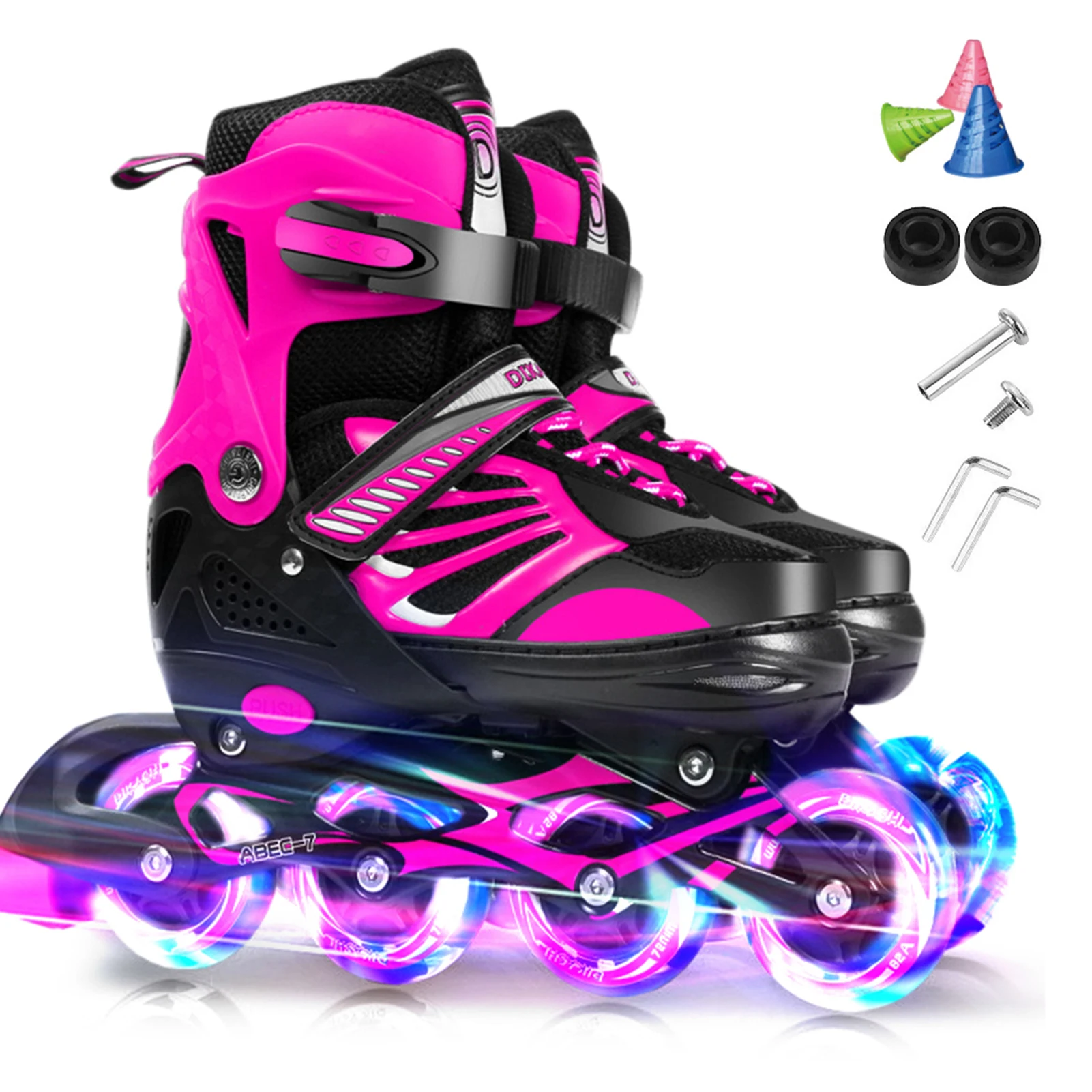 Adjustable Illuminating Inline Skates with Light Up Wheels for Girls Boys Youth Inline Skates Outdoor Sports Roller Skates Shoes
Adjustable Illuminating Inline Skates with Light Up Wheels for Girls Boys Youth Inline Skates Outdoor Sports Roller Skates Shoes