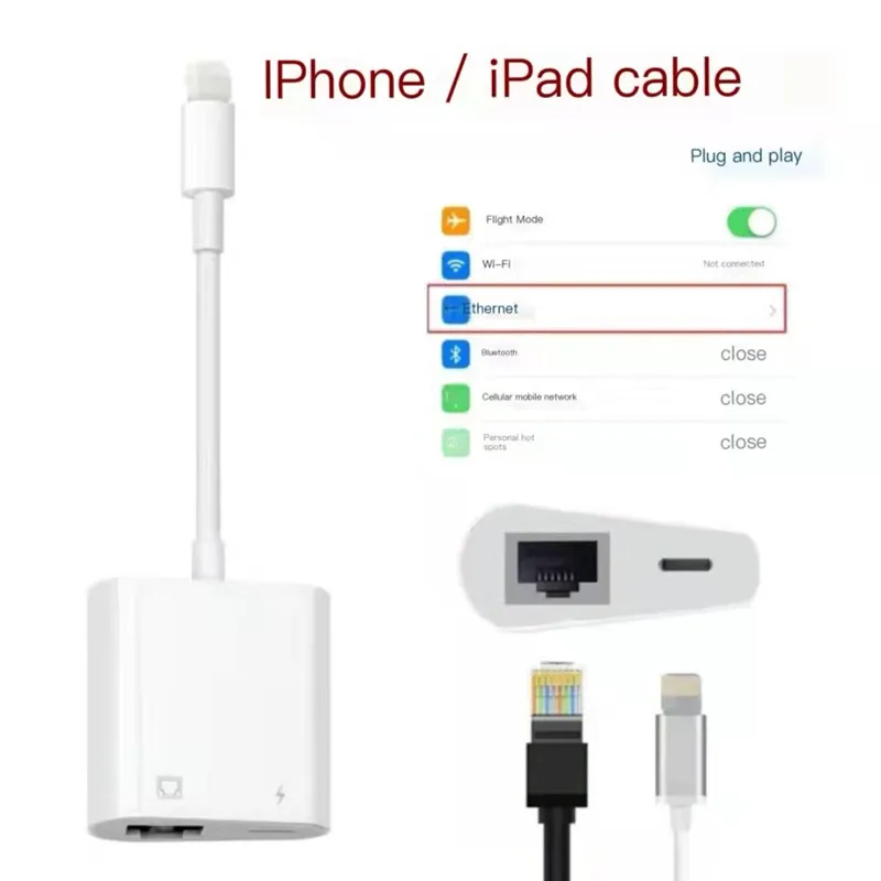 Подходит для Apple Мобильный Телефон Проводная сетевая карта Lightning на RJ45 100m Live Network Converter Game PD 
Подходит для Apple Мобильный Телефон Проводная сетевая карта Lightning на RJ45 100m Live Network Converter Game PD