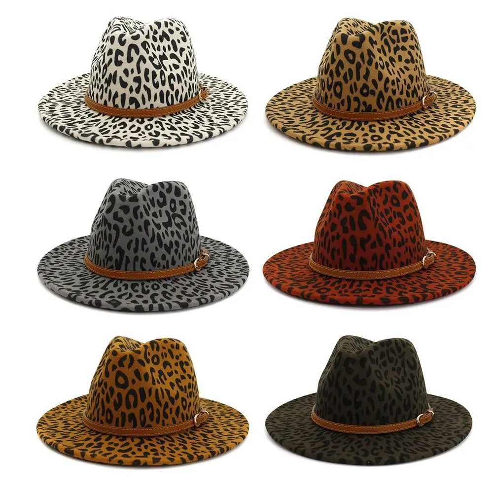 Women's Fashion Wool Fedora with Belt Buckle Leopard Print Wide Brim Panama Hat Vintage Winter Hat
Women's Fashion Wool Fedora with Belt Buckle Leopard Print Wide Brim Panama Hat Vintage Winter Hat