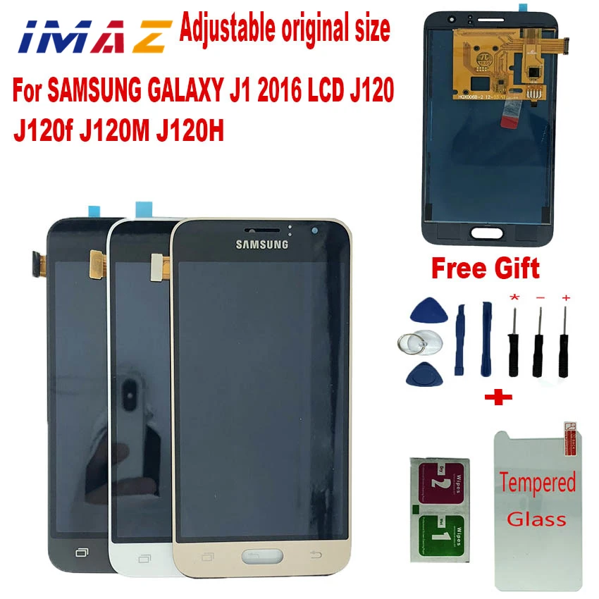 ЖК-дисплей IMAZ с регулировкой яркости для Samsung Galaxy J1 2016 J120 J120F J120M J120H J120FN сенсорным