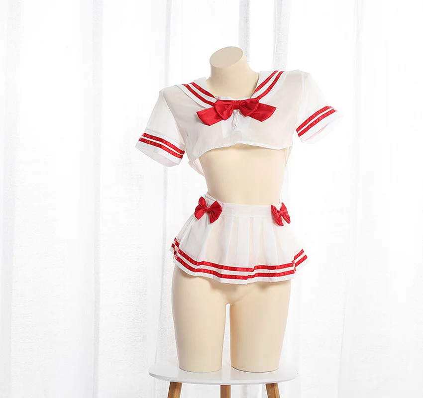 Japanese Sexy Lingerie Babydoll Chiffon Perspective Student Uniform Temptation Strawberry Three-point School Girl Costume Sailor 
Japanese Sexy Lingerie Babydoll Chiffon Perspective Student Uniform Temptation Strawberry Three-point School Girl Costume Sailor