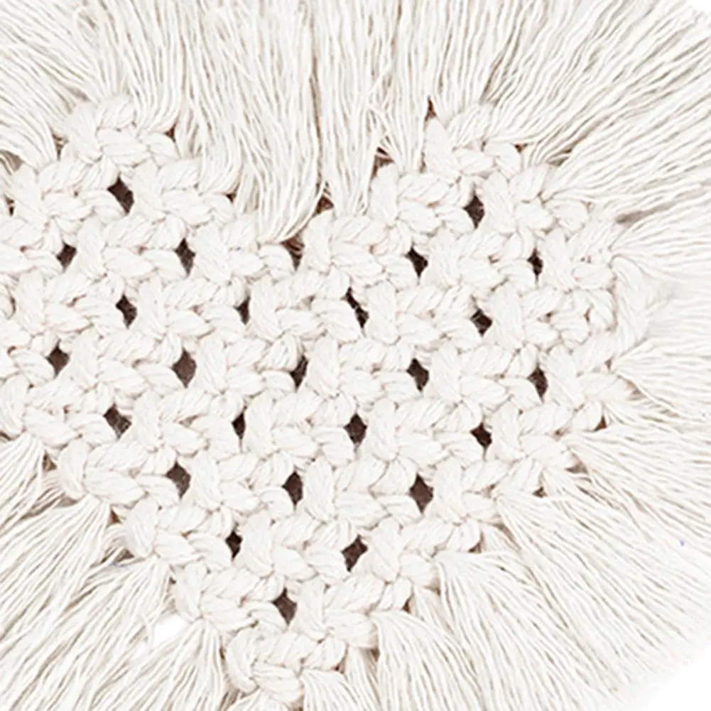 Hot Sales Coaster Hand-woven Insulated Bohemian Style Love Heart Shaped Tassel Cup Pad for Home
Hot Sales Coaster Hand-woven Insulated Bohemian Style Love Heart Shaped Tassel Cup Pad for Home