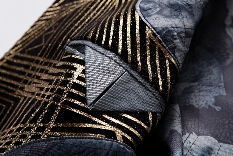 Gold Striped Luxury Print Blazer Men Club Prom Costume Groom Slim Tuxedo Blazer Used For Masculino Night Club DJ Singer Perform
Gold Striped Luxury Print Blazer Men Club Prom Costume Groom Slim Tuxedo Blazer Used For Masculino Night Club DJ Singer Perform