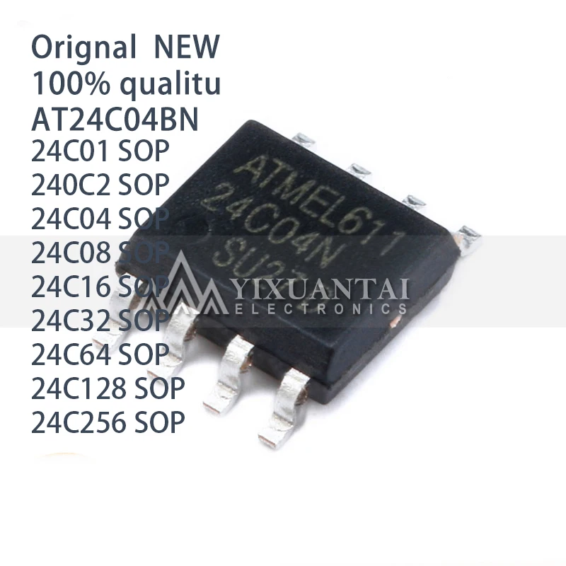 10Pcs/a lot SOP-8 AT24C04BN AT24C32 AT24C128 24C01 240C2 24C04 24C08 24C16 24C32 24C64 24C128 24C256 SOIC-8 Memory chip
10Pcs/a lot SOP-8 AT24C04BN AT24C32 AT24C128 24C01 240C2 24C04 24C08 24C16 24C32 24C64 24C128 24C256 SOIC-8 Memory chip