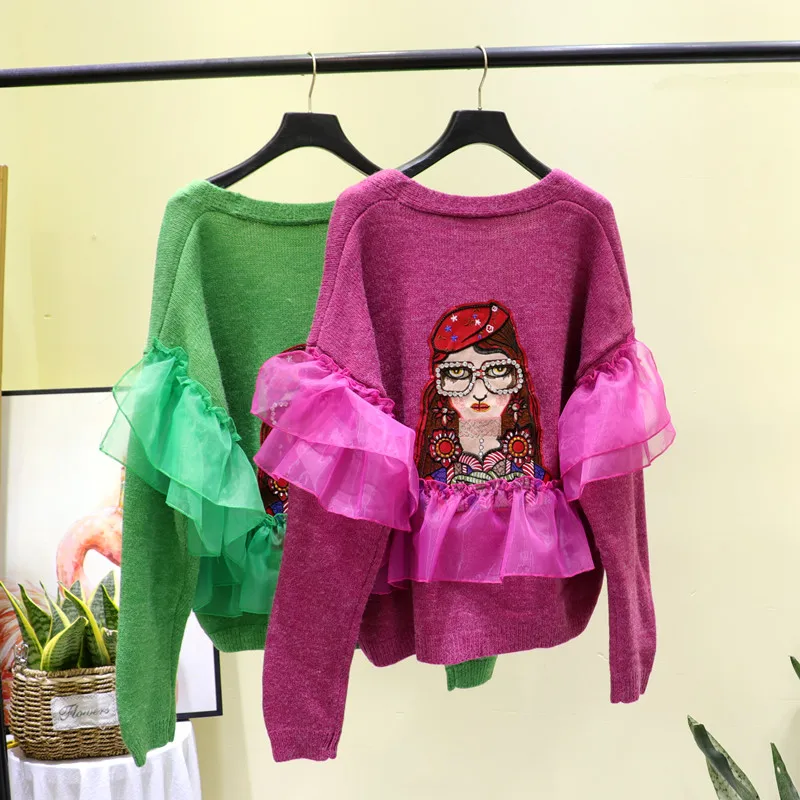 Fashion brand 2020 autumn and winter new princess forest sweet ruffled printed knitted cardigan women tide brand sweater
Fashion brand 2020 autumn and winter new princess forest sweet ruffled printed knitted cardigan women tide brand sweater