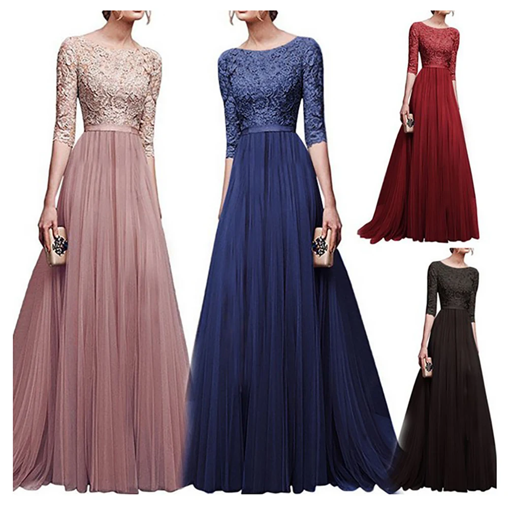Women Vintage Lace Dress 2021 Casual O-Neck 2/1 Sleeve Long Maxi Dress Female Elegant Chiffon Evening Party Dresses Vestidos
Women Vintage Lace Dress 2021 Casual O-Neck 2/1 Sleeve Long Maxi Dress Female Elegant Chiffon Evening Party Dresses Vestidos