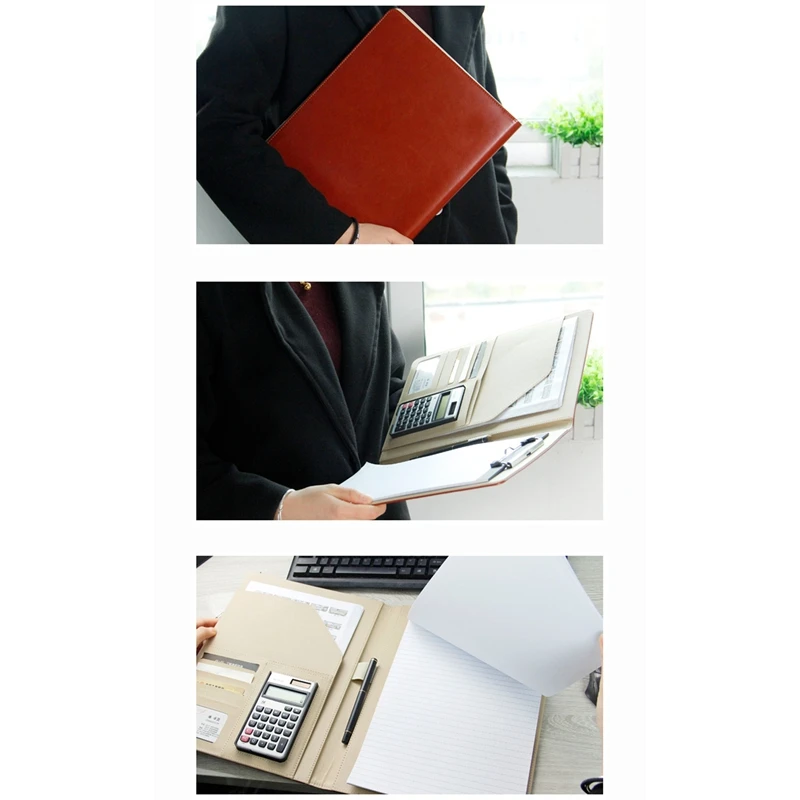 A4 Folder with 12-Digit Calculator Binder Organizer Manager Office Document Pad PU Leather Folder Briefcase
A4 Folder with 12-Digit Calculator Binder Organizer Manager Office Document Pad PU Leather Folder Briefcase