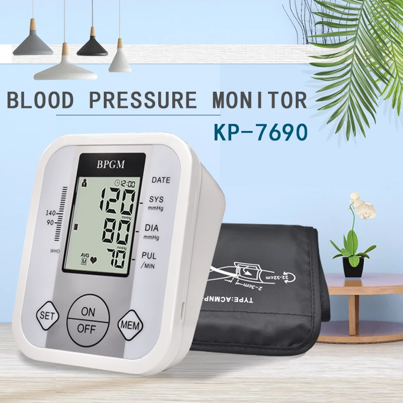 Tonometer Automatic Arm Digital Blood Pressure Monitor Digital Lcd Sphgmomanometer Heart Rate Pulse Meter BP Monitor
Tonometer Automatic Arm Digital Blood Pressure Monitor Digital Lcd Sphgmomanometer Heart Rate Pulse Meter BP Monitor