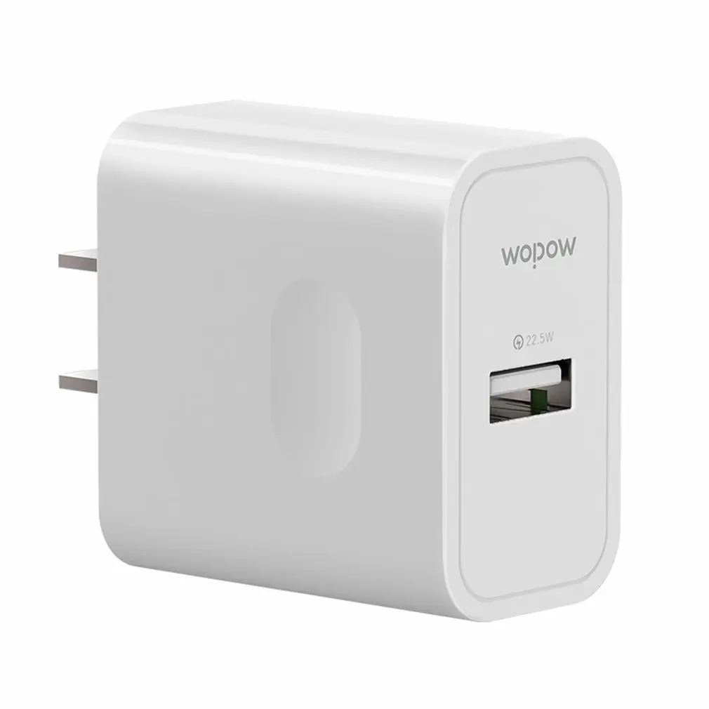 WOPOW QC 3.0 USB 22.5W Charger for iPhone X 8 7 iPad Fast Wall Charger US Adapter for Samsung S9 Xiaomi Mi Mobile Phone Charger
WOPOW QC 3.0 USB 22.5W Charger for iPhone X 8 7 iPad Fast Wall Charger US Adapter for Samsung S9 Xiaomi Mi Mobile Phone Charger