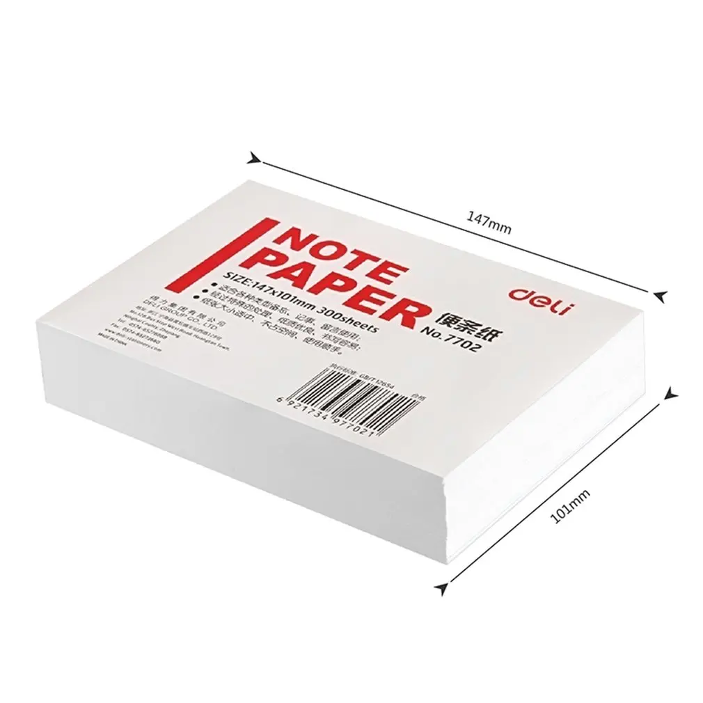 DELI 300 Sheets Portable Note Paper Memo Paper Self Adhesive Memo Pad School Office Stationery Sticky Notes White
DELI 300 Sheets Portable Note Paper Memo Paper Self Adhesive Memo Pad School Office Stationery Sticky Notes White