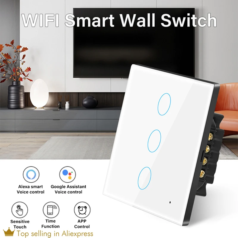 Tuya Wifi Smart Touch Switch Light EU/US Need Neutral Wire 110V 220V 1/2/3/4 Gang Vioce APP Remote On Off For Alexa Google Home
Tuya Wifi Smart Touch Switch Light EU/US Need Neutral Wire 110V 220V 1/2/3/4 Gang Vioce APP Remote On Off For Alexa Google Home
